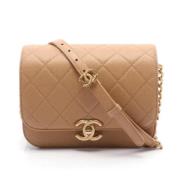 Chanel Vintage Pre-owned Laeder crossbodyvskor Beige, Dam