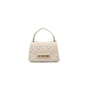 Love Moschino Beige Handväska med Justerbar Axelrem Beige, Dam