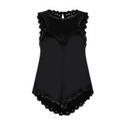 Isabel Marant Svart Silke Spets Tank Top Black, Dam