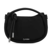 Ganni Mini Knot Handväska i Svart Nylon Black, Dam