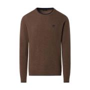 North Sails Brun Crewneck Sweater Kontrast Trim Brown, Herr