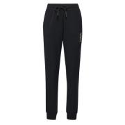 Emporio Armani Sportig Svart Dragsko Midja Logga Byxor Black, Dam