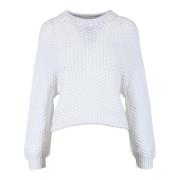 Emporio Armani Stilren Bomullsblandad Stickad Topp White, Dam