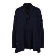 Alpha Studio Mjuk Ull Cashmere Blandning Kofta Blue, Dam