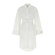 JW Anderson Vit Poplin Skjortklänning White, Dam