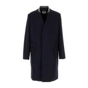 Maison Margiela Midnight Blue Wool Coat Blue, Herr