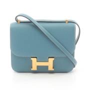 Hermès Vintage Pre-owned Tyg axelremsvskor Blue, Dam