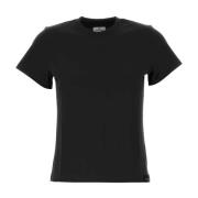 Courrèges Klassisk Svart Bomull T-shirt Black, Dam