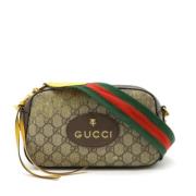 Gucci Vintage Pre-owned Canvas crossbodyvskor Beige, Dam