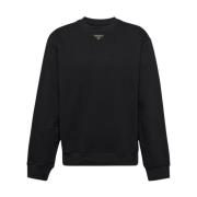 Prada Logo Plaque Sweatshirt Black, Herr