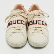 Gucci Vintage Pre-owned Laeder sneakers Beige, Dam