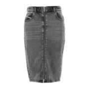 Diesel Stretch Denim Kjol i Grå Gray, Dam