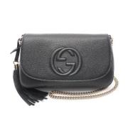 Gucci Vintage Pre-owned Laeder crossbodyvskor Black, Dam