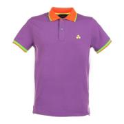 Peuterey Polo T-shirt med Kort Ärm och Logo Purple, Herr