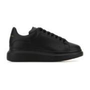 Alexander McQueen Svarta Lädersneakers med Klack Black, Herr