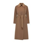 Max Mara Kamel Babyrock Dubbelknäppning Brown, Dam