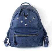 MCM Pre-owned Pre-owned Tyg ryggsckar Blue, Dam