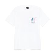 PS By Paul Smith T-shirt med Grafiskt Tryck och Rund Hals White, Herr