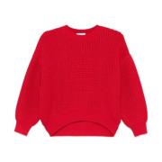 Givenchy Jacquard Waffle Cropped Sweater Red, Dam