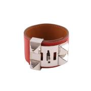 Hermès Vintage Pre-owned Laeder armband Red, Dam