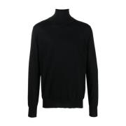 Jil Sander Elegant Svart Ulltröja Black, Herr