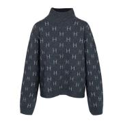 Hést Linda Sweater Heavy Knitwear Tops Kol Black, Dam