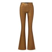 Veronica Beard Guld Metallic Skinny Flare Jeans Yellow, Dam