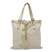 Saint Laurent Vintage Pre-owned Canvas totevskor Beige, Dam