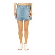 Free People Denim Runaway Kjol Blue, Dam