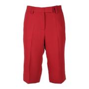 Semicouture Polyester Bermuda Shorts Red, Dam