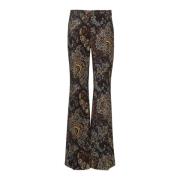 Etro Blommig Paisley Flare Byxor Multicolor, Dam