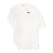 Jil Sander Set med tre bomull T-shirts White, Dam