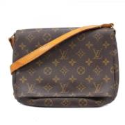 Louis Vuitton Vintage Pre-owned Tyg axelremsvskor Brown, Dam