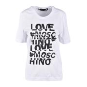 Love Moschino Vit T-shirt från Love Moschino Collection White, Dam