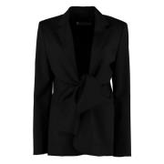 Max Mara Stretch Ullkavaj med Fram Knut Black, Dam