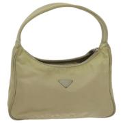 Prada Vintage Pre-owned Nylon handvskor Beige, Dam