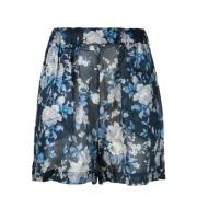 Semicouture Bomull Casual Shorts Blue, Dam