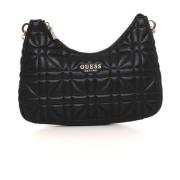 Guess Quiltad Medium Väska med Kedja Rem Black, Dam