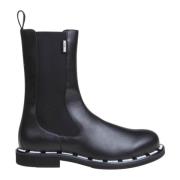 Moschino Svarta ankelboots i veganskt läder Aw23 Black, Dam