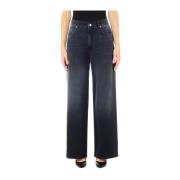 Liu Jo Baggy Wide Leg Jeans för Kvinnor Blue, Dam