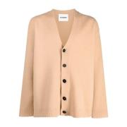 Jil Sander Gul Ull Cardigan Stickat Brown, Herr