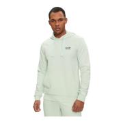 Emporio Armani EA7 Grön Huva Sweatshirt Regular Fit Green, Herr