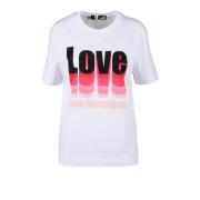 Love Moschino Bomull T-shirt med Stiligt Design White, Dam