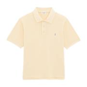 Saint Laurent Blandning Cassandre Polo Skjorta Yellow, Herr