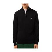 Lacoste Ekologisk Bomull Zip-Up Sweater Black, Herr