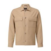 Windsor Ull Overshirt Klassisk Stil Brown, Herr