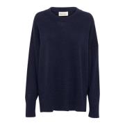 My Essential Wardrobe Navy Pullover Stickad Tröja Copenhagenmw Blue, D...