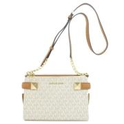 Michael Kors Pre-owned Pre-owned Canvas axelremsvskor White, Dam