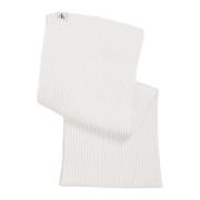 Calvin Klein Monogram Rib Scarf Vit White, Herr