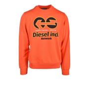 Diesel Bomullsblandning Sweatshirt Orange, Herr